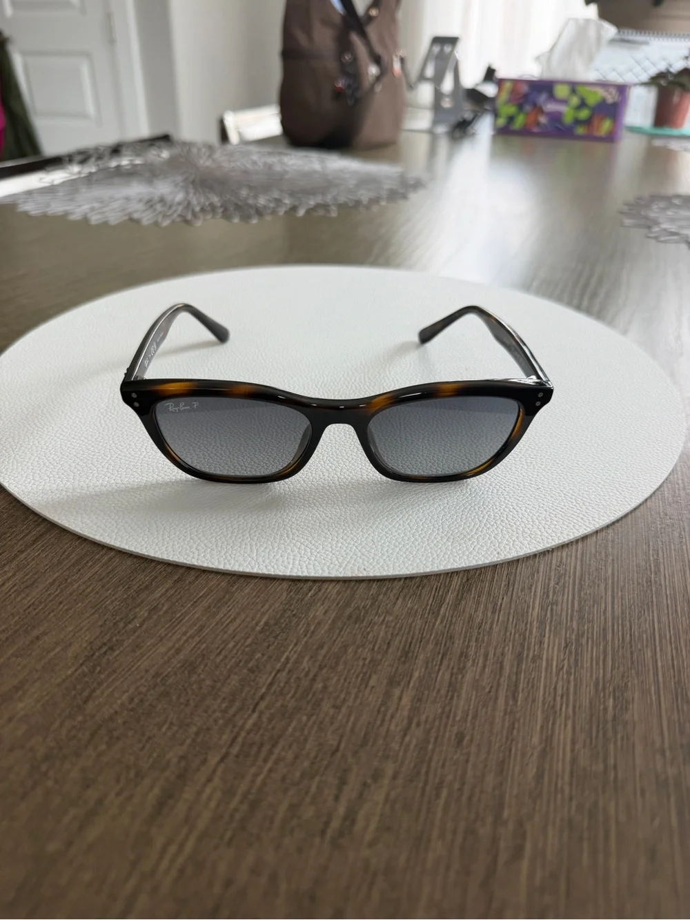 Ray-Ban Tortoiseshell and Black Wayfarer Glasses with Brown Case